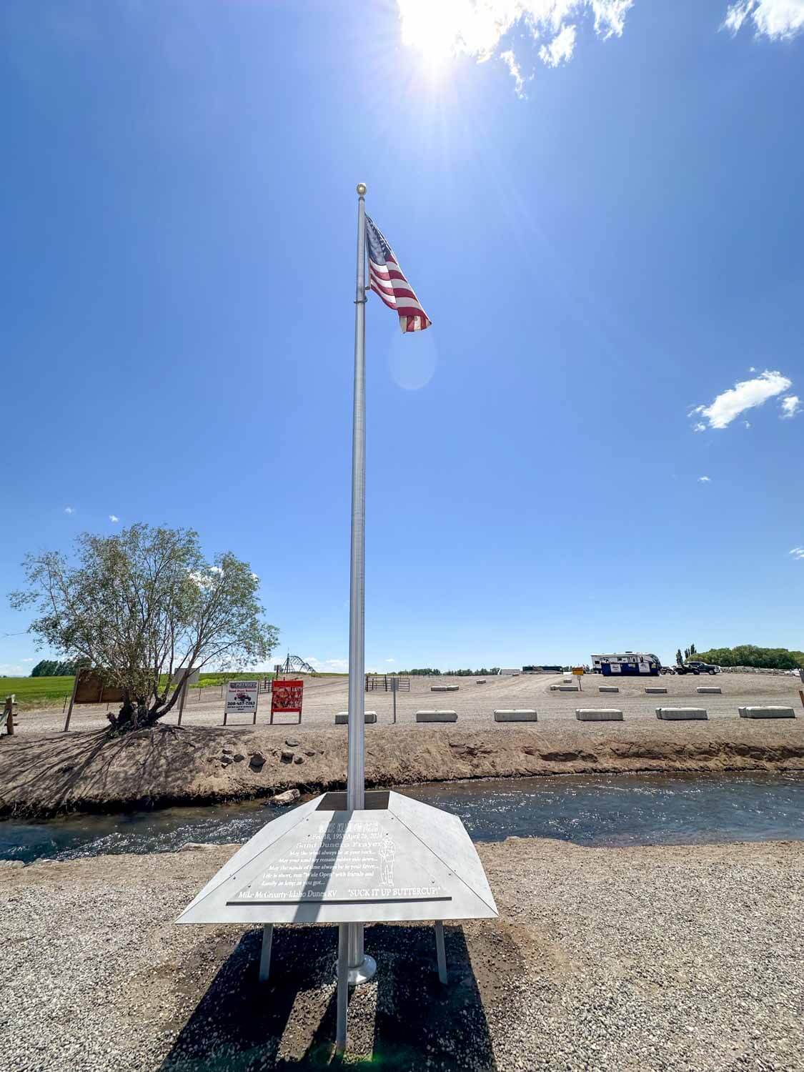 Full Memorial Showing Flagpole